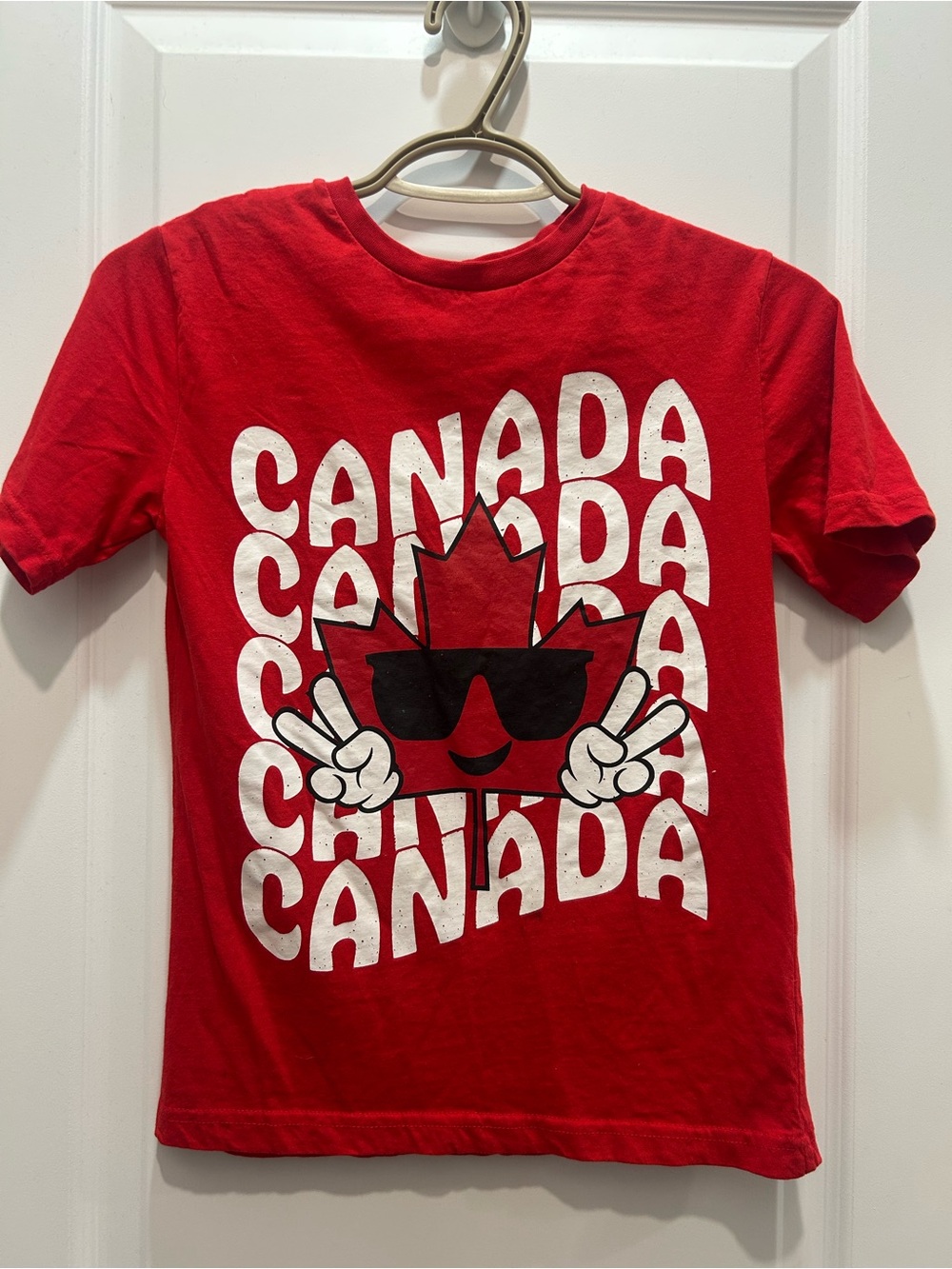 George Red Canada Graphic Tee with Sunglass Maple Leaf